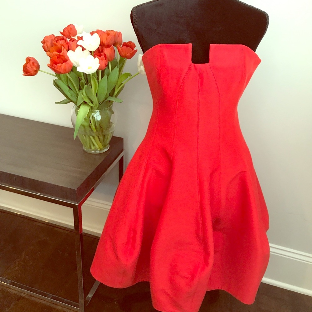 Red Strapless Mini - image 1